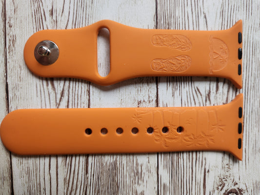 Sunset & Palm Tree Engraved Apple Watch Strap